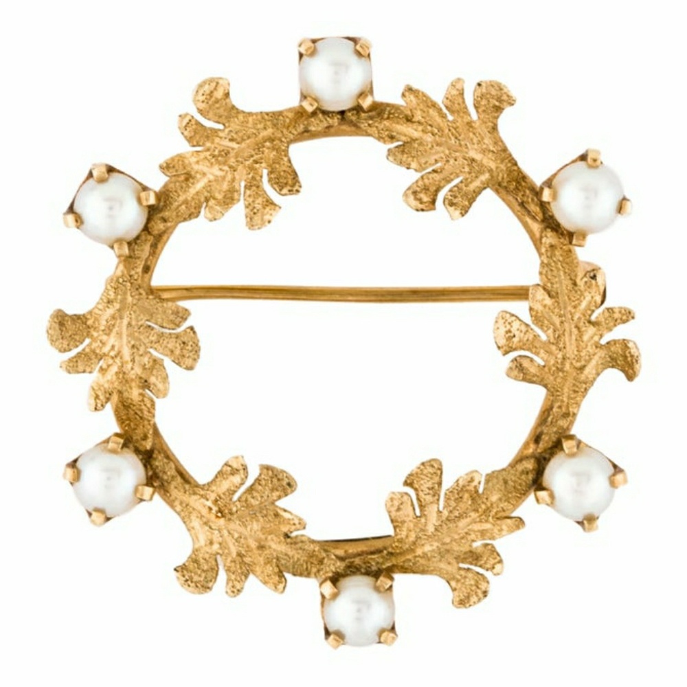 14kt Antique Pearl Brooch